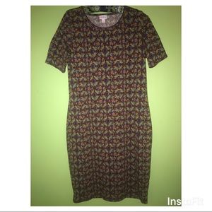Lularoe Julia Dress XL Print Purple Black SS